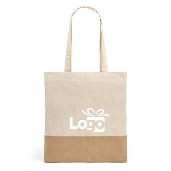 Katoenen shopper Mercat | 160 g/m² | 37,5×41,5 cm | Lange hengsels