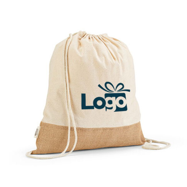 Gerecycled katoenen luxe rugtas Denali | 275 g/m² | 37×41 cm | Jute bodem 