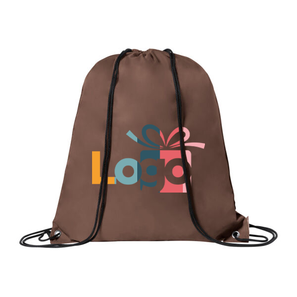 Polyester rugtas Druuk | 70 g/m² | 33×42 cm | Gekleurde koorden