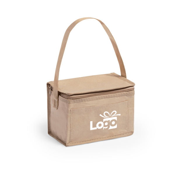 Gerecycled papieren koeltas Davis | 21×15×15 cm | Met draagband Gerecycled papieren koeltas Davis | 21×15×15 cm | Met draagband