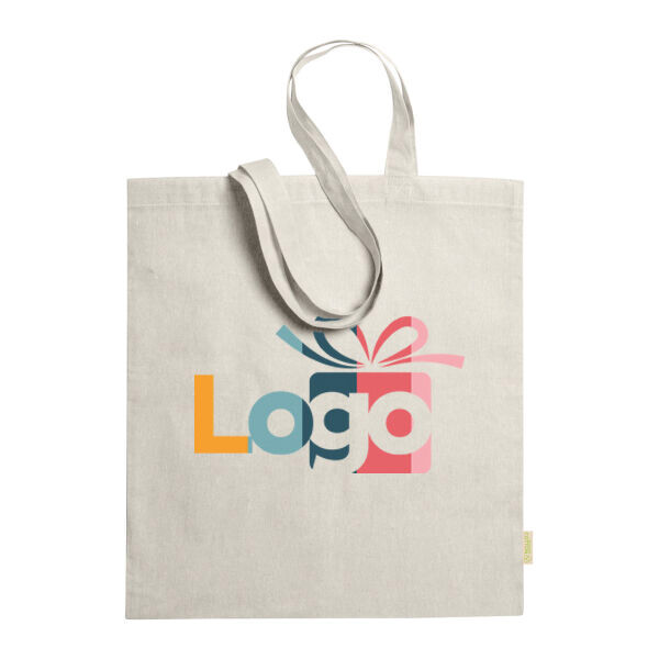 Gerecycled katoenen totebag Congish | 120 g/m² | 38×42 cm | Lange hengsels