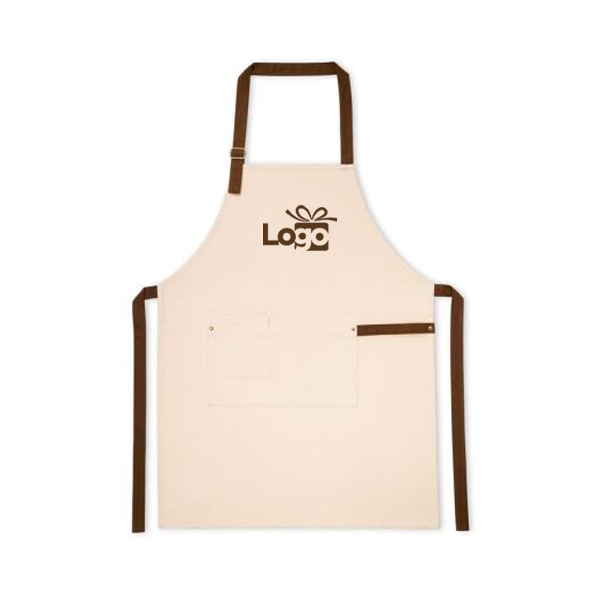 HOLM. 100% katoenen canvas schort (320 g/m²) met metalen details