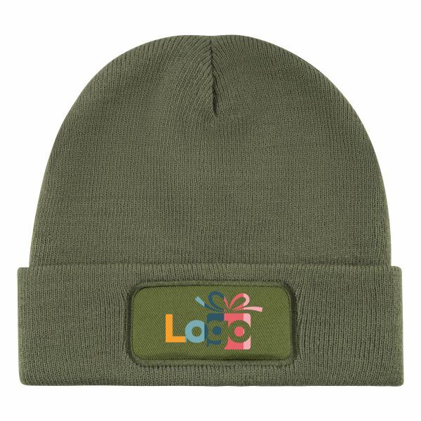 Muts met label Bas | Acryl | Met omslag