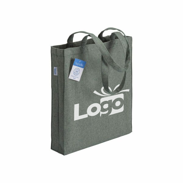 Gerecycled katoenen shopper Corniglia | 280 g/m2 | 38×42 cm | Met bodem