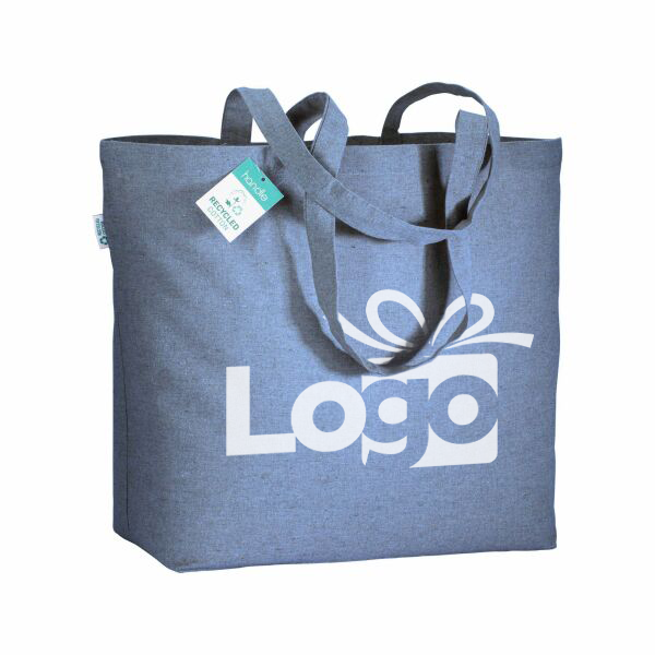 Gerecycled katoenen grote shopper Portofino | 190 g/m2 | 50×36×16 cm | Met bodem