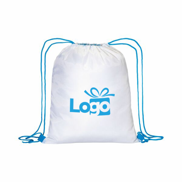 Polyester witte rugzak Canzo | 210T | 35×42 cm | Gekleurde koorden