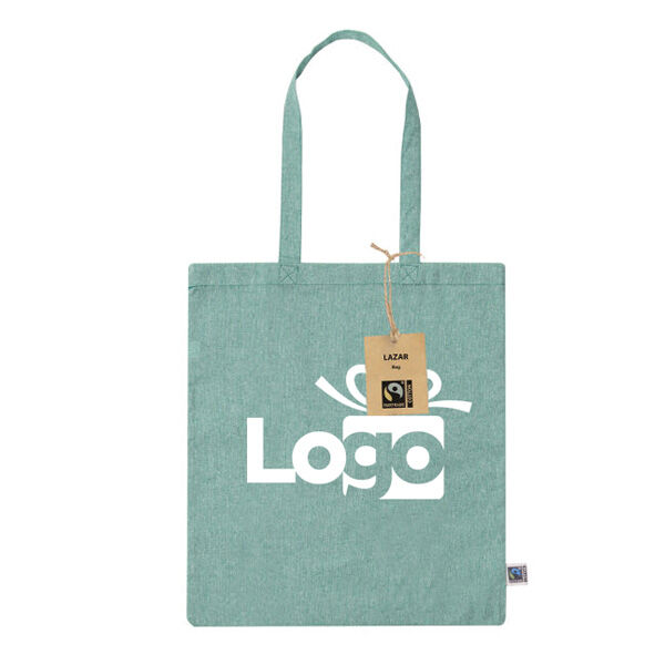 Gerecycled katoenen Fairtrade shopper Lazar | 120 g/m² | 38×42 cm | Lange hengsels Gerecycled katoenen Fairtrade shopper Lazar | 120 g/m² | 38×42 cm | Lange hengsels