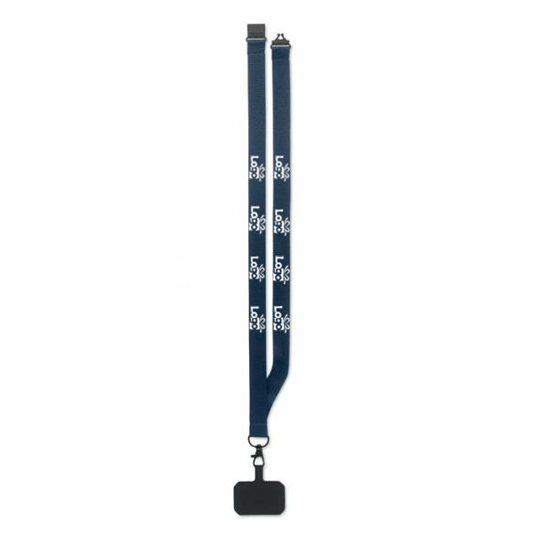 Polyester telefoonkoord Linda | 20 mm | Zwarte haak | Safetyclip Polyester telefoonkoord Linda | 20 mm | Zwarte haak | Safetyclip