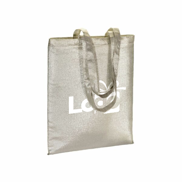 Metallic polykatoenen shopper Caserta | 90 g/m2 | 38×42 cm | Lange hengsels